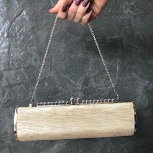 Gold and silver baguette evening bag